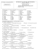 Tài liệu đề thi cho HSG 12 (key) rất hay