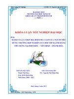 Hành vi lựa chọn địa điểm mua sắm của người tiêu dùng trường hợp nghiên cứu ngành hàng tiêu dùng tại phố kiểu – yên định – thanh hóa 