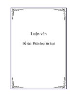 Tài liệu luận văn : Phân loại từ loại ppt