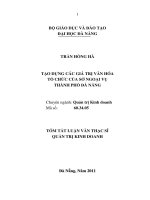 Tạo dựng các giá trị văn hóa tổ chức của sở ngoại vụ thành phố đà nẵng 