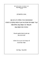 Quản lý công tác đảm bảo chất lượng đào tạo ngành tin học tại trường đại học sư phạm   đại học đà nẵng 
