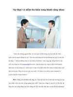 Tài liệu Sự thực và niềm tin luôn song hành cùng nhau doc