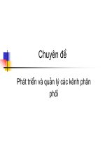  Phát triển VÀ quản lý các kênh phân phối