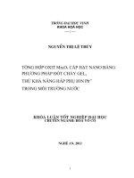 Tổng hợp oxit mn2o3 cấp hạt nano bằng phương pháp đốt cháy gel, thử khả năng hấp phụ ion pb2+ trong môi trường nước 