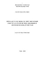 Phân lập và xác định cấu trúc một số hợp chất từ lá cây dủ dẻ trâu (MELODRUM FRUTICOSUM LOUR  ) ở việt nam 