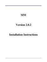 Tài liệu SIM Version 2.0.2 Installation Instructions doc