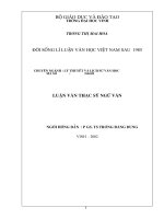 Một số vấn đề cơ bản trong đời sống lí luận văn học việt nam sau 1985 