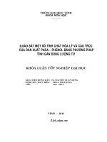 Khảo sát một số tính chất hóa lý và cấu trúc của dẫn xuất para   phenol (p   x   C6H4OH) bằng phương pháp tính gần đúng lượng tử luận văn tốt nghiệp đại học 