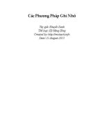 CÁC PHƯƠNG PHÁP GHI NHỚ