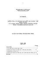 Kiểm tra và đánh giá kết quả học tập môn toán của học sinh THPT bằng phương pháp trắc nghiệm khách quan 