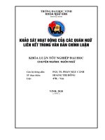 Khảo sát hoạt động của các quán ngữ liên kết trong văn bản chính luận 