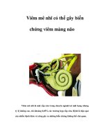 Tài liệu Viêm mê nhĩ có thể gây biến chứng viêm màng não pdf