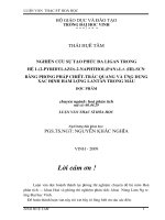 Nghiên cứu sự tạo phức đa ligan trong hệ 1   (2   pyridylazo)   2   naphthol (pan)   La(III)   SCN   bằng phương pháp chiết   trắc quang và ứng dụng xác định hàm lượng lantan trong mẫu dược phẩm 
