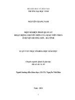 Một số biện pháp quản lý hoạt động chuyên môn của giáo viên THCS ở huyện hương sơn   hà tĩnh luận văn thạc sĩ khoa học giáo dục 