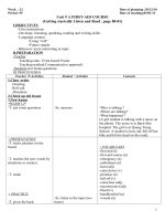 Tài liệu Giao an anh van8 tuan 20-21 theo chuan ktkn( 3 cột)