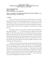 TÁC ĐỘNG của BIẾN đổi KHÍ hậu đến NÔNG NGHIỆP và AN NINH LƯƠNG THỰC tại VIỆT NAM 