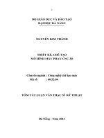 Thiết kế, chế tạo mô hình máy phay CNC 3d 