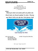 Đánh giá chính sách phân phối sản phẩm sữa dutch lady của doanh nghiệp tư nhân  thương mại minh chiểu trên địa bàn tỉnh quảng ngãi 