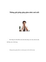 Tài liệu Những giải pháp giúp giảm nhức mỏi mắt docx