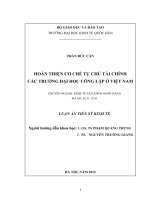 Hoàn thiện cơ chế tự chủ tài chính các trường đại học công lập ở việt nam 