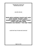 Đổi mới phương pháp dạy học phần pháp luật nhằm nâng cao ý thức pháp luật cho sinh viên trường cao đẳng y tế hà tĩnh luận văn thạc sĩ khoa học giáo dục 