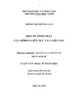 Một số tính chất của môđun liên tục và u liên tục luận văn thạc sỹ toán học 