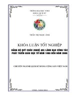 Đảng bộ quỳ châu (nghệ an) lãnh đạo công tác phát triển giáo dục từ năm 1996 đến năm 2006 