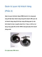 Tài liệu Quản trị quan hệ khách hàng (Phần 2) ppt