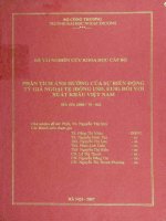 Phân tích ảnh hưởng của sự biến động tỷ giá ngoại tệ (đồng USD, EUR) đối với xuất khẩu việt nam 