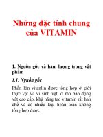 Tài liệu Những đặc tính chung của vitamin pptx