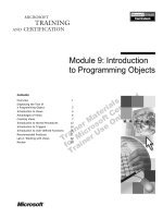 Tài liệu Module 9: Introduction to Programming Objects doc