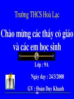 Bài giảng Bai axit axetic - hoa 9