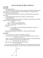 Tài liệu ĐÁP ÁN ĐỀ MẠCH ĐIỆN - LỚP ĐCN.2 pdf