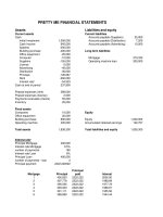 Tài liệu Benninga 2006: Mẫu bảng Excel với dòng tiền và báo cáo tài chính doanh nghiệp pptx