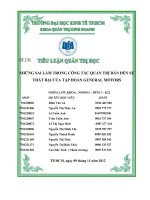 NHỮNG SAI LẦM TRONG CÔNG TÁC QUẢN TRỊ DẪN ĐẾN SỰTHẤT BẠI CỦA TẬP ĐOÀN GENERAL MOTORS