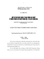 Một số giải pháp quản lý hoạt động dạy nghề ở trường trung cấp nghề thương mại  du lịch thanh hóa 