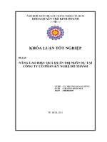 Nâng cao hiệu quả quản trị nhân sự tại công ty cổ phần kỹ nghệ đô thành 