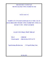 Luận văn nghiên cứu ứng dụng DSM (quản lý nhu cầu sử dụng điện) đối với khu công nghiệp đúc tông xá huyện ý yên tỉnh nam định 