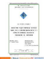 HOÀN THIỆN QUY TRÌNH KIỂM TOÁN KHOẢN MỤC CHI PHÍ TRONG BCTC TẠI CÔNG TY TNHH KIỂM TOÁN MỸ THÀNH PHỐ HỒ CHÍ MINH