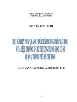 Một số biện pháp quản lý đổi mới phương pháp dạy học của hiệu trưởng ở các trường trung học cơ sở quận 8, thành phố hồ chí minh 