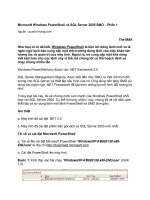 Tài liệu Microsoft Windows PowerShell và SQL Server 2005 SMO – Phần 1 pptx