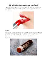 Tài liệu Để môi xinh luôn mềm mại quyến rũ doc