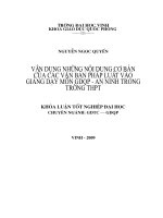 Vận dụng những nội dung cơ bản của các văn bản pháp luật vào giảng dạy môn GDQP   an ninh trong trường THPT 