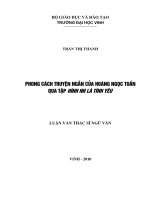 Phong cách truyện ngắn của hoàng ngọc tuấn 