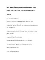 Tài liệu Điều chỉnh, bổ sung Giấy phép thành lập Văn phòng bán vé hãng hàng không nước ngoài tại Việt Nam doc