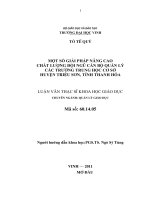 Một số giải pháp nâng cao chất lượng đội ngũ cán bộ quản lý ở các trường trung học cơ sở huyện triệu sơn, tỉnh thanh hóa luận văn thạc sĩ khoa học giáo dục 