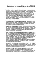 Tài liệu Some tips to score high on the TOEFL pptx