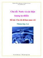 Tài liệu Chủ đề: Nước và các hiện tượng tự nhiên - Đề tài: Cho tôi đi làm mưa với - Nhóm lớp: Lá pptx