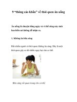 Tài liệu 9 “thông cáo khẩn” về thói quen ăn uống pptx