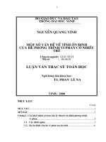 Một số vấn đề về tính ổn định của hệ phương trình vi phân có nhiều trễ 